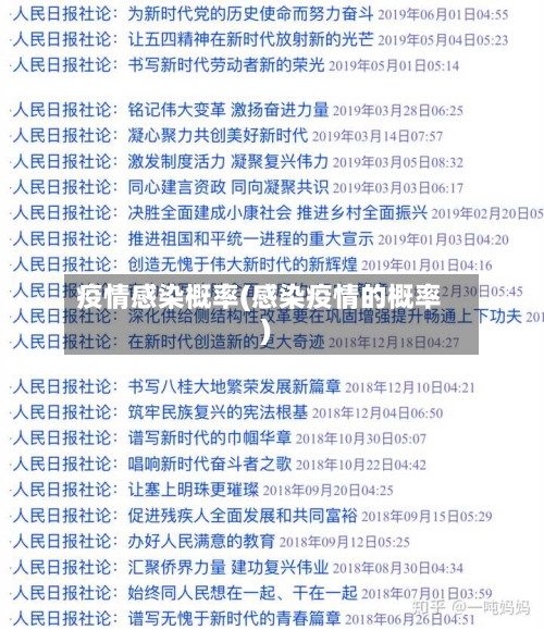 疫情感染概率(感染疫情的概率)