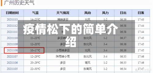 疫情松下的简单介绍